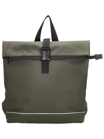 UNIQUE Rubbertouch Rucksack in Khaki - (B)27 x (H)31 x (T)9 cm