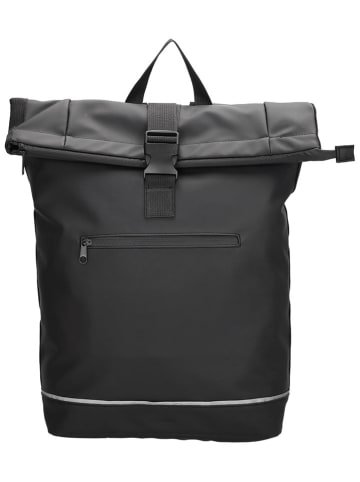 UNIQUE Rubbertouch Rugzak zwart - (B)40 x (H)56 x (D)13 cm