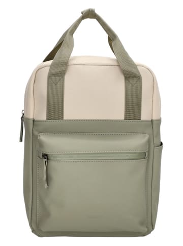 UNIQUE Rubbertouch Plecak w kolorze czarno-beżowym - 28 x 37 x 14 cm