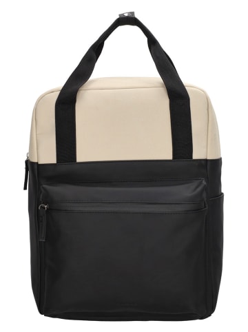 UNIQUE Rubbertouch Plecak w kolorze czarno-beżowym - 23 x 32 x 11 cm