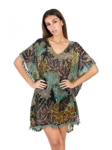 Isla Bonita by SIGRIS Kaftan in Dunkelbraun/ Grün