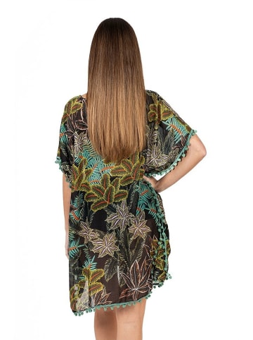 Isla Bonita by SIGRIS Kaftan in Dunkelbraun/ Grün