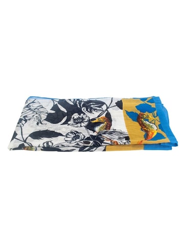 Isla Bonita by SIGRIS Pareo in Blau/ Gelb/ Weiß - (L)100 x (B)100 cm
