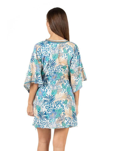 Isla Bonita by SIGRIS Kaftan in Beige/ Blau/ Weiß