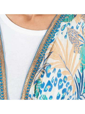 Isla Bonita by SIGRIS Kaftan in Beige/ Blau/ Weiß
