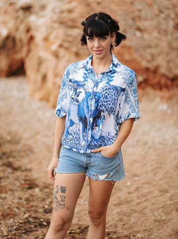 Isla Bonita by SIGRIS Blouse wit/blauw