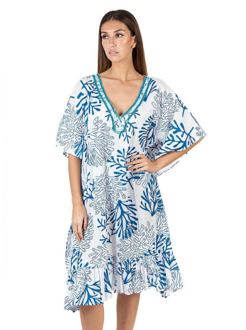 Isla Bonita by SIGRIS Kaftan in Blau/ Weiß
