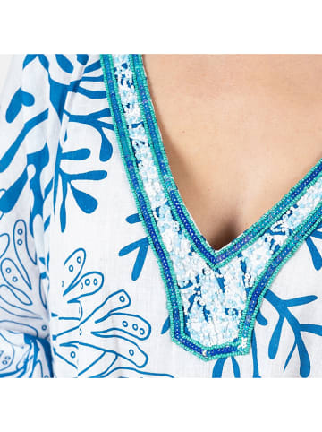 Isla Bonita by SIGRIS Kaftan blauw/wit