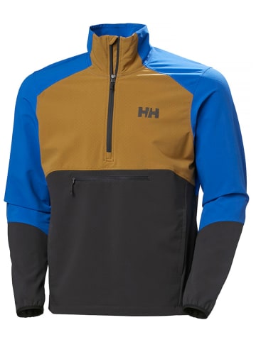 Helly Hansen Funktionsjacke "Cascade Schield Anorak" in Blau/ Hellbraun/ Schwarz