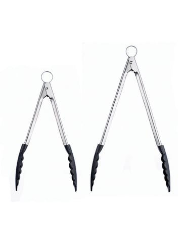 Cuisipro Küchenzange in Silber/ Schwarz - (L)24 cm