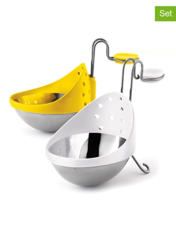 Cuisipro 2er-Set: Eierpochierer in Weiß/ Gelb - (B)10 x (H)5 x (T)16,5 cm