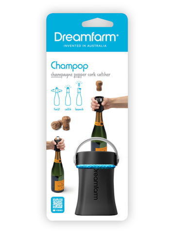 Dreamfarm Champagneröffner ''Champop'' in Schwarz - (H)6,5 x Ø 4,5 cm