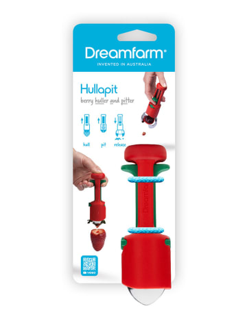 Dreamfarm Erdbeerstrunkentferner ''Hullapit'' in Rot - (H)12,5 x Ø 4,5 cm