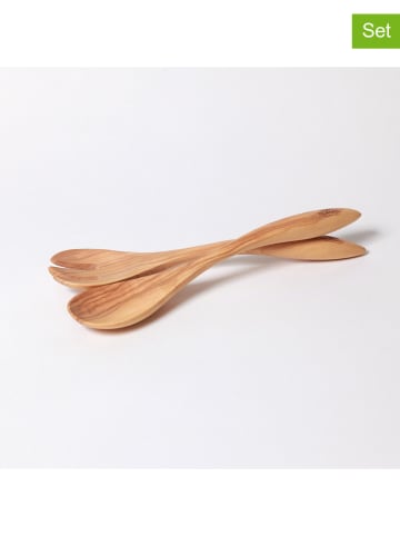 Berard 2tlg. Salatbesteck-Set ''Terra'' in Hellbraun - (L)30 cm