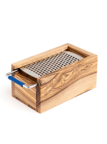 Berard Parmesanbox in Hellbraun/ Silber - (B)15 x (H)7 x (T)8,5 cm