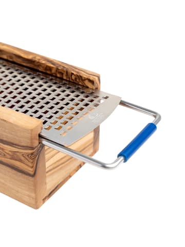 Berard Parmesanbox in Hellbraun/ Silber - (B)15 x (H)7 x (T)8,5 cm