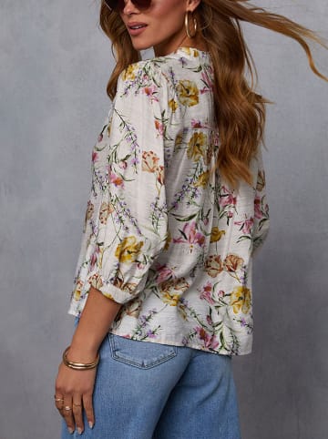 LA Angels Bluse in Creme/ Gelb/ Rosa