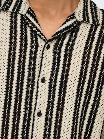 ONLY & SONS Hemd "Dani" in Beige/ Schwarz