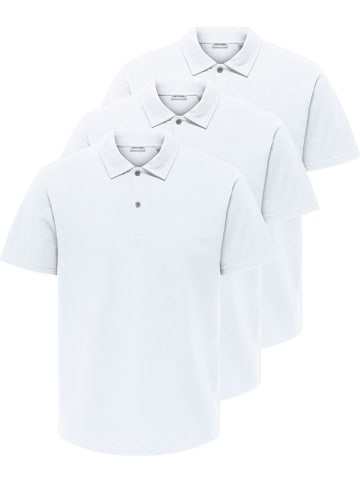 ONLY & SONS 3er-Set: Poloshirts "Gordon" in Weiß