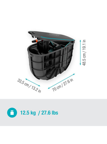 Gardena Garten-Schlauchbox ''RollUp'' in Schwarz - (B)33,5 x (H)48,5 x (T)70 cm