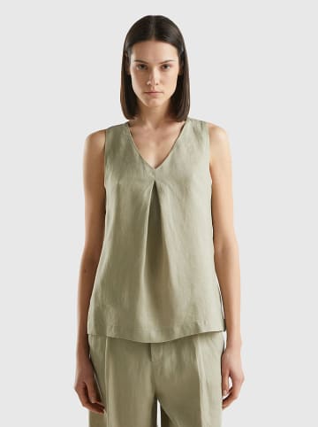 Benetton Linnen blousetop kaki