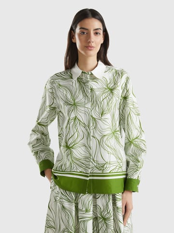 Benetton Blouse groen/wit
