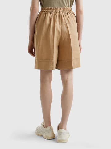 Benetton Linnen bermuda lichtbruin