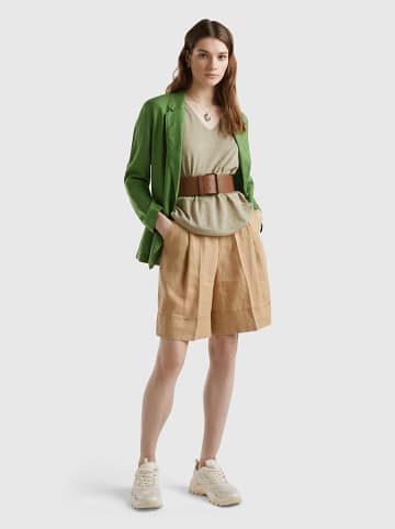 Benetton Linnen bermuda lichtbruin