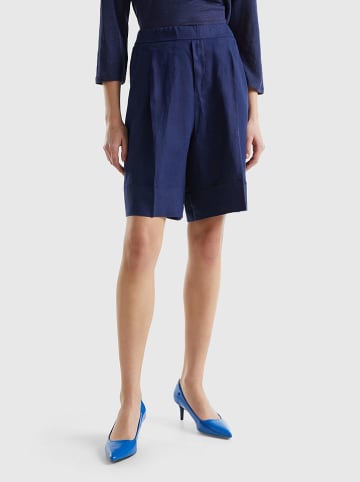 Benetton Linnen bermuda donkerblauw