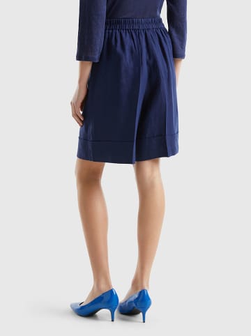 Benetton Linnen bermuda donkerblauw