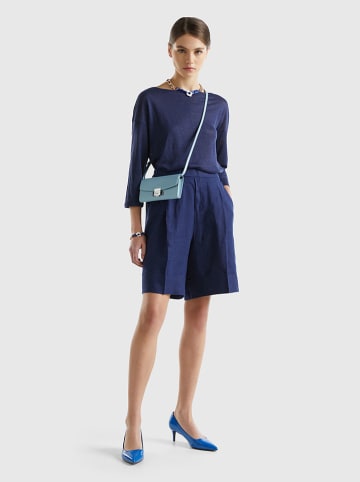 Benetton Linnen bermuda donkerblauw