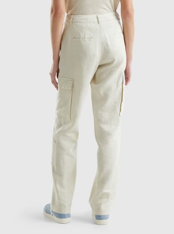 Benetton Linnen cargobroek beige