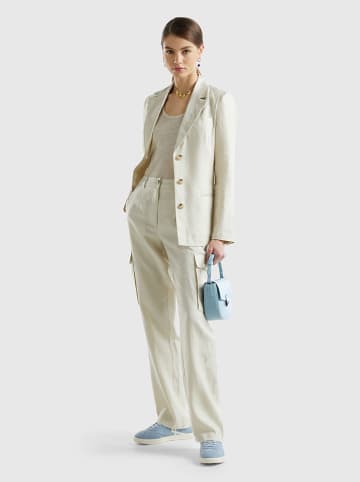 Benetton Leinen-Cargohose in Beige