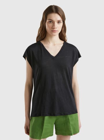Benetton Linnen shirt zwart