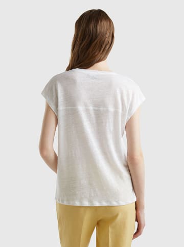 Benetton Leinen-Shirt in Weiß