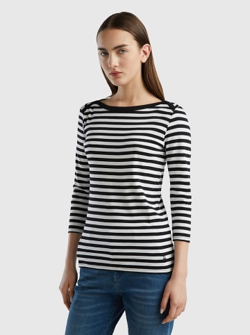 Benetton Longsleeve zwart/wit