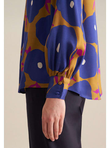 Seidensticker Bluse in Blau/ Gelb