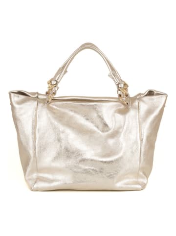 Lucca Baldi Leder-Shopper "Gimignano" in Gold - (B)45 x (H)50 x (T)20 cm