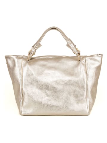 Lucca Baldi Leder-Shopper "Gimignano" in Gold - (B)45 x (H)50 x (T)20 cm