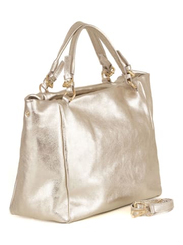 Lucca Baldi Leder-Shopper "Gimignano" in Gold - (B)45 x (H)50 x (T)20 cm