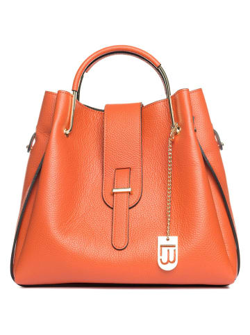 Lucca Baldi Leder-Henkeltasche "Vinci" in Orange - (B)33 x (H)28 x (T)13 cm