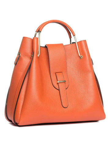 Lucca Baldi Leder-Henkeltasche "Vinci" in Orange - (B)33 x (H)28 x (T)13 cm