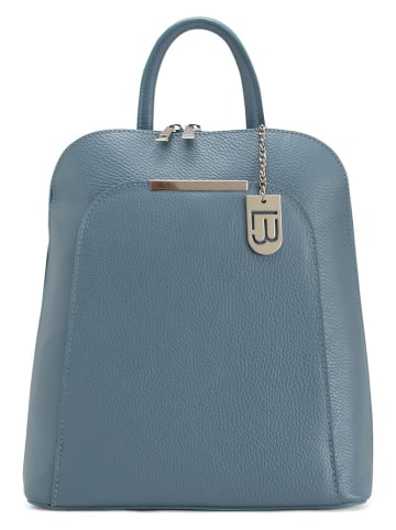 Lucca Baldi Leder-Rucksack "Cervia" in Blau - (B)35 x (H)33 x (T)12 cm