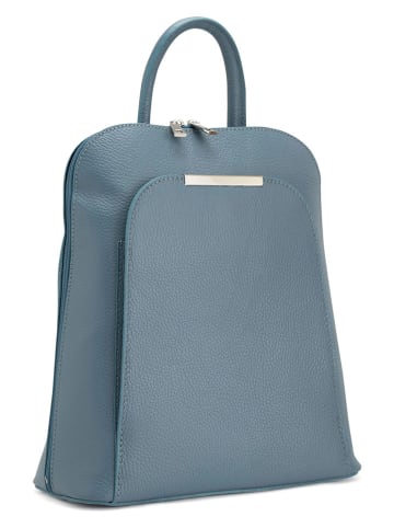 Lucca Baldi Leder-Rucksack "Cervia" in Blau - (B)35 x (H)33 x (T)12 cm