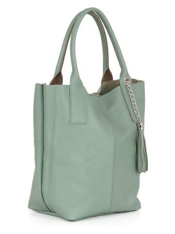 Pia Sassi Leder-Schuktertasche "Monte Cimone" in Grün - (B)28 x (H)35 x (T)17 cm