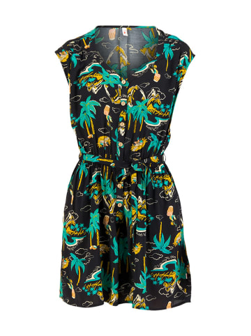 Blutsgeschwister Jumpsuit "Heartbreak Highhula" in Schwarz/ Türkis