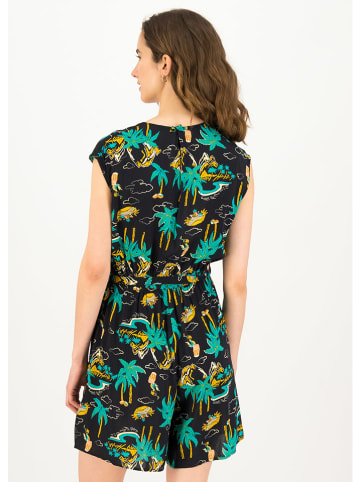 Blutsgeschwister Jumpsuit "Heartbreak Highhula" in Schwarz/ Türkis