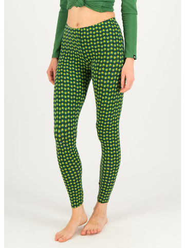 Blutsgeschwister Legginsy "Lovely Legsherbal" w kolorze ciemnozielono-żółtym