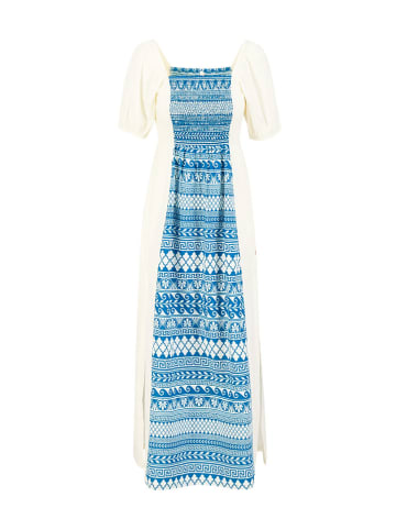 Blutsgeschwister Kleid "Grapewine Goddessmyth of mykonos" in Weiß/ Blau