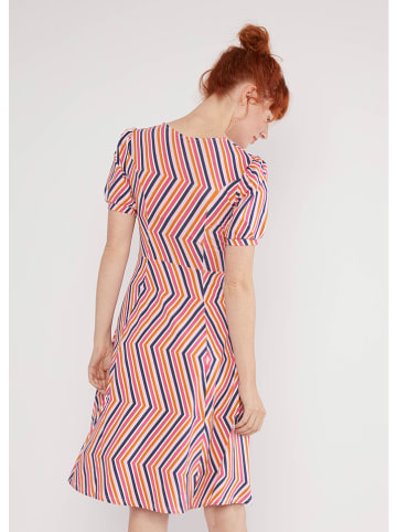 Blutsgeschwister Jurk "Joyful Heartrainbow" donkerblauw/oranje/roze
